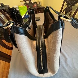 Coach Kristy Shoulder Bag - white, brown, colorblock size large